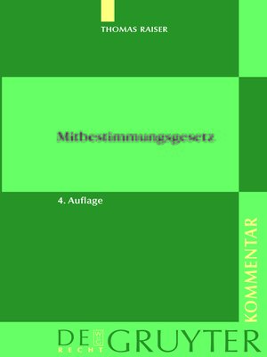 cover image of Mitbestimmungsgesetz
